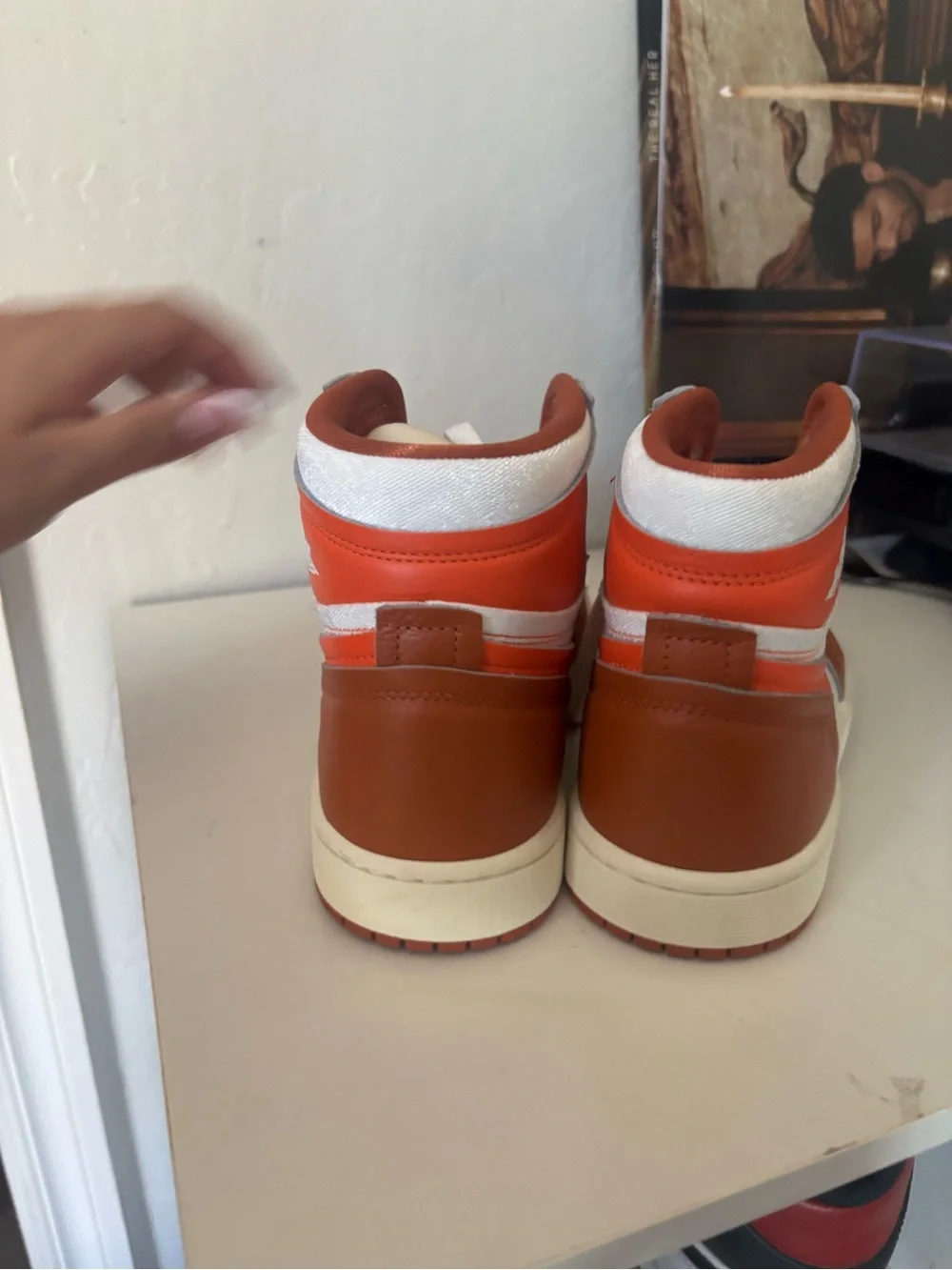Nike Women's High-Top Sneakers in Orange, White and Brown